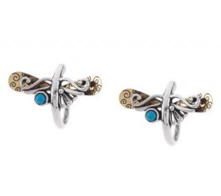 Fritz Casuse Sterling Dragonfly Hoop Earrings —