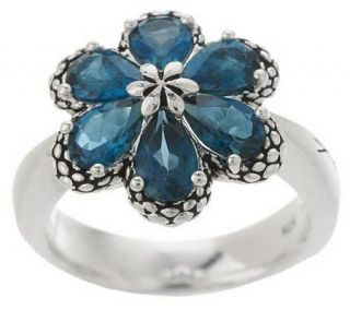 Ann King Sterling Passion Pattern Gemstone Flower Ring —