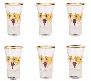 Bockling Set of 6 Shot Glasses w/ Grape Design —