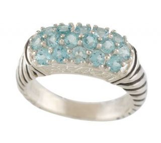 Sterling 0.80 ct tw Apatite Cluster Twisted Shank Ring —