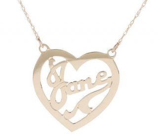 Basch Personalized Heart Name Pendant with 18Cain 14K Gold —