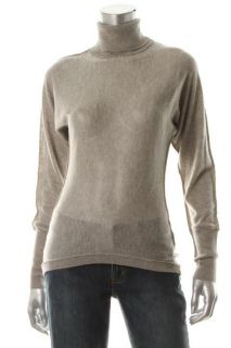 Cris Los Angeles New Gray Silk Seamed Asymmetric Turtleneck Sweater s