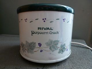 Rival Electric Simmering Potpourri Crock Pot Burner Green Ivy Pattern