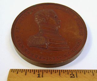 Old 1813 Colonel George CROGHAN Sandusky Bronzed Copper Medal