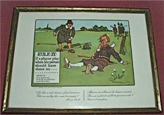 Vintage Charles Crombie Golf Print Royal Doulton Artist