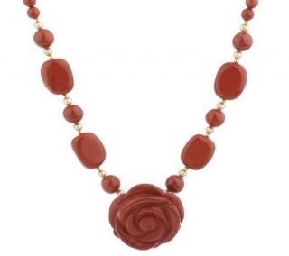Lee Sands Gemstone Carved Rose 19 Necklace —