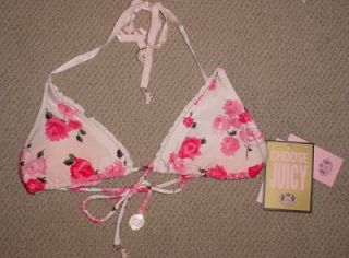 New Juicy Couture Tea Rose Triangle Bikini Swimsuit M