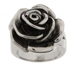 Steel by Design Bold Dimensional Rose Ring —