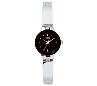 Caravelle by Bulova Womens Stainless Steel Watch w/Black Dial 
