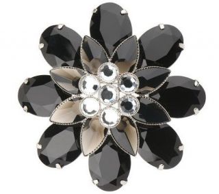Bold Faceted Flower Statement Brooch —