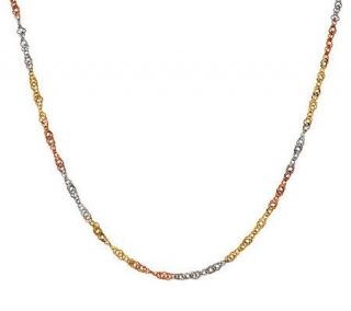 16 Diamond Cut Twisted Singapore Necklace 14K Gold, 1.2g —