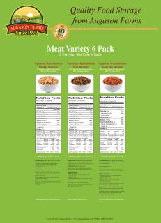 Augason Farms Cooking Supplies Vegetarian Meat Substitute Variety 6 PK