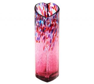 Kitras Art Glass Handcrafted 10 3/4 Heart Vase —