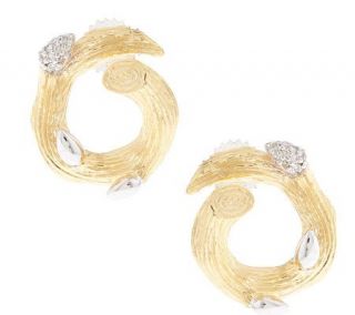 Dweck Diamonds 14K Gold Clad Fortuna Gold Swirl Earrings —