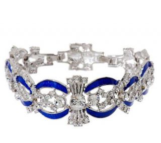 Jacqueline Kennedy Victorian Crystal & Blue Enamel Bracelet — 