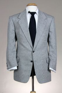 Vintage Countess Mara Gray Silk Wool Blazer Jacket 46 S