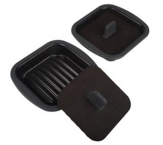 Prepology Set of 2 Microwave Mini Square Grill Pans w/Presses