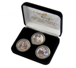 Ronald Reagan 100th Birthday Commemorative 3 Coin Set —