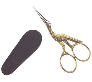 Gingher Stork Embroidery Scissors with LeatherSheath —