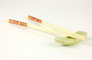 Ceramic Dinnerware Chopstick Rest Green Crackle Glaze