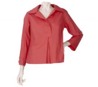 Elisabeth Hasselbeck for Dialogue Tunic Shirt w/ Roll Up Cuff