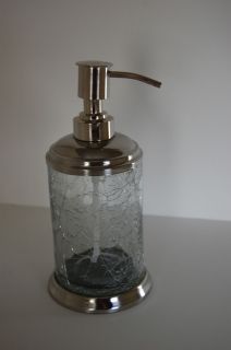 Paradigm Trends Soap Dispenser Lotion Dispenser Crackle Glass Silver