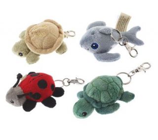 Cloud B Set of 4 Plush Animal LED Keychains in Organza Gift — 