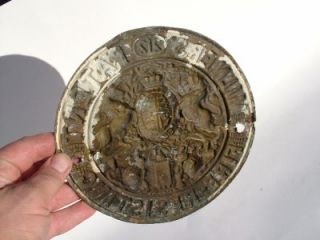Genuine Victorian Queens Crown Milners Patent Safe Plate Plaque