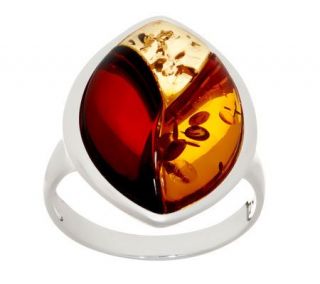 Colors of Baltic Amber Inlay Design Sterling Ring   J268098