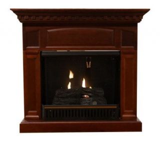 Petite Heritage Freestanding Wall Fireplace w/Fuel & Screen By Real 