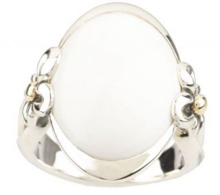 Ann King Sterling/18K Gold Orchid White Agate Ring —
