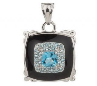 As Is Sterling Gemstone and Black Enamel Accent Enhancer   J274422