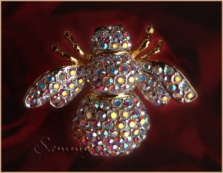 joan rivers aurora borealis crystal queen bee pin