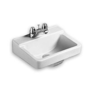 Crane C1377VWH White Squire 15 Wall Mounted Bathroom Sink with 4