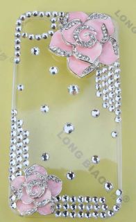  Quality flower Bling Diamond Crystal Case Cover for iPhone 4 4G 4S