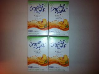 Lot of 4 Crystal Light Peach Iced Tea Drink Mix on The Go 40 Packets