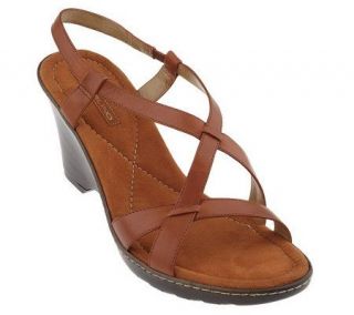 Bandolino Leather Multi strap Wedge Sandals —