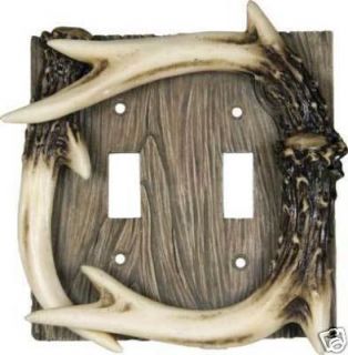 Antler Double Switch Cover Deer Electrical Plate Cabin