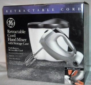 General Electric Hand Mixer Retractable Cord Grey Storage Case 3