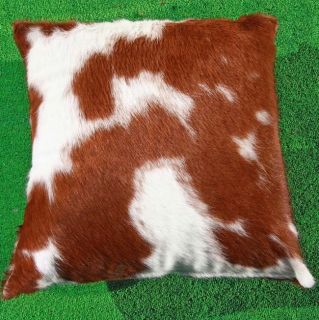  Cover Hair on Leather Patchwork Cushion Cow Hide Western P13