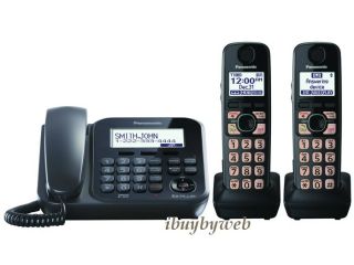panasonic kx tg4772b 1 corded 2 cordless phones w talking caller id