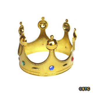 Royal Gold King Crown Halloween King Costume Accessory