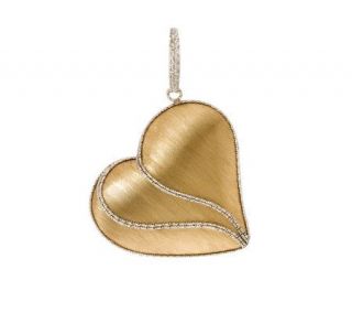 Arte d Oro Two tone Satin & Diamond Cut HeartPendant, 18K   J305589