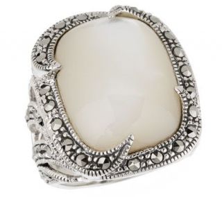 Suspicion Sterling Marcasite & Mother of Pearl Ring —