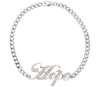 Titanic Hope Design Diamond Accent Sterling Bracelet 6 3/4   J268001
