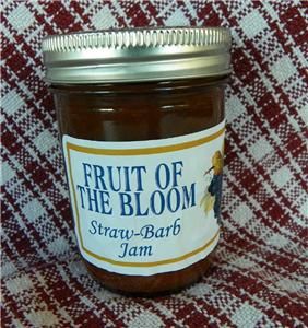 Home Made Home Grown Strawberry Rhubarb Fruit of The Bloom Jam 8 0z