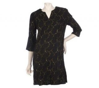 RUYI Crinkle Cotton Embroidered Cover Up Tunic   A215476