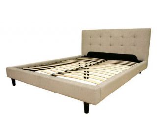 Quincy Natural Twill Fabric Platform Bed King Size —