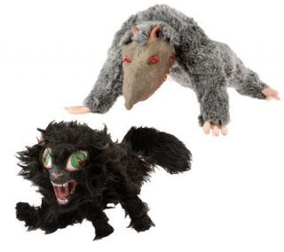 Poseable Cat and Rat w/ Light up Eyes 2 Piece Set by Mario Chiodo 