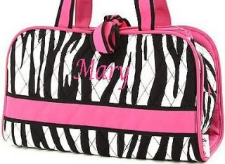  Pink Zebra Dancing Gym 3 Pcs Set Make Up Bag Monogram Name
